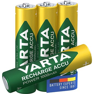 

VARTA nabíjecí baterie Recharge Accu Power AAA 1000 mAh R2U 3+1ks