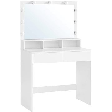 

VASAGLE stolek, bílý, industriální design, MDF a sklo, 80 × 40 × 140 cm