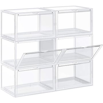 

SONGMICS Úložný box s víkem, set 6 ks, plast, pro domácnost 36 × 28 × 22 cm