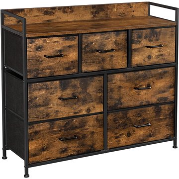 

SONGMICS Industriální komoda - hnědá a bílá s MDF a ocelí, 98 × 28,5 × 85 cm