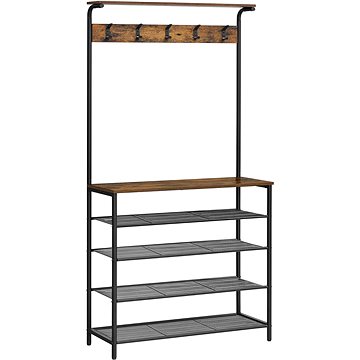 

VASAGLE Stojan hnědý, lamino a litina, elegantní stojací kousek 80 × 31,5 × 183,5 cm