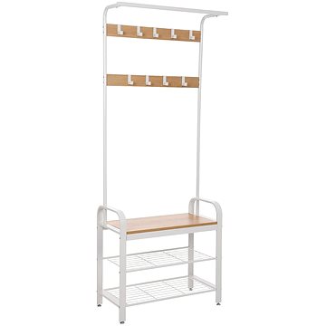 

VASAGLE Stojan krémový, lamino a ocel, elegantní stojací design 72 × 33,7 × 183 cm