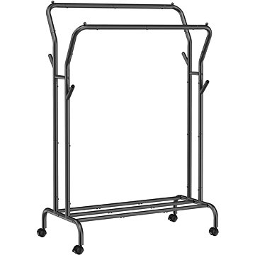 

SONGMICS Stojan černý, ocelový, praktický a stylový 155 × 52,5 × 103,5 cm
