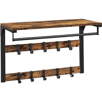 

VASAGLE Věšák hnědý/černý, moderní, nástěnný design 60 × 20 × 33 cm