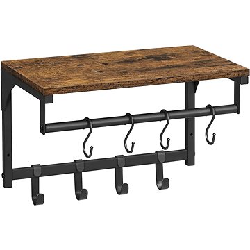 

VASAGLE Věšák hnědý/černý, kompaktní, stylový, nástěnný design 40 × 24 × 24 cm