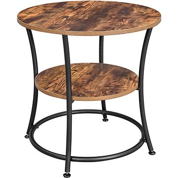 

VASAGLE Odkládací stolek hnědý, lamino/ocel, kulatý design 55 × 55 × 55 cm