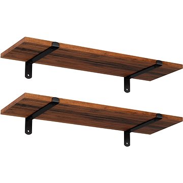 

SONGMICS Hnědá police, set 2 ks, ocelová konstrukce a MDF 60 × 20 × 15 cm