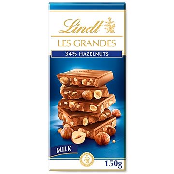 

LINDT Les Grandes Mléčná Čokoláda S Celými Lískovými Jádry 150 g