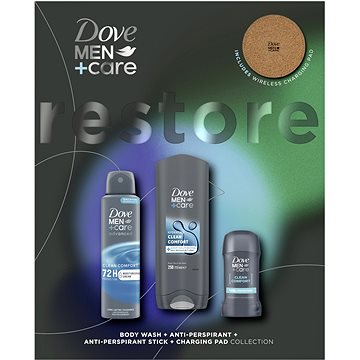 

DOVE Men+Care Clean Comfort vánoční kazeta s bezdrátovou nabíječkou