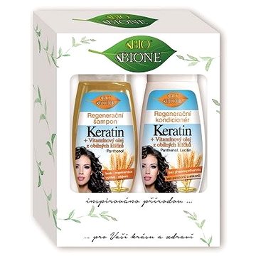 

BIONE COSMETICS Dárková sada Keratin + Klíčkový olej 520 ml