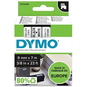 

Dymo D1, 40913, S0720680, bílá/černá, 9 mm