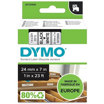 

Dymo D1, 53713, S0720930, bílá/černá, 24mm