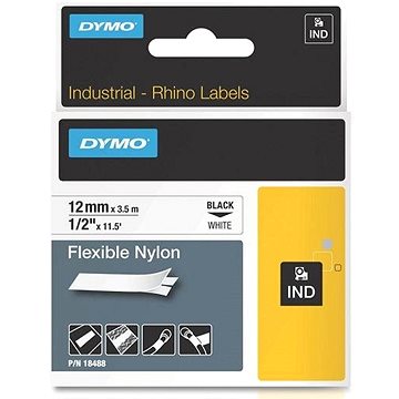 DYMO nylonová flexibilní páska Rhino D1 12 mm × 3,5 m, černá na bílé