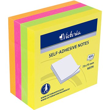VICTORIA 75 × 75 mm, 400 lístků, neon