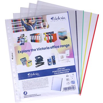 VICTORIA A4/50 mikronů, lesklé, s barevnými okraji - balení 25 ks