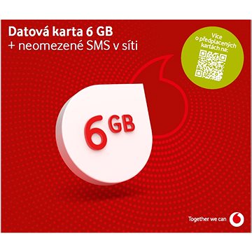 Vodafone datová karta - 6 GB dat - SIM karta