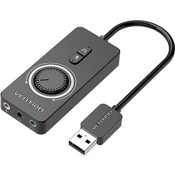 Vention USB 2.0 External Stereo Sound Adapter with Volume Control 0.15M Black ABS Type - Externí zvuková karta