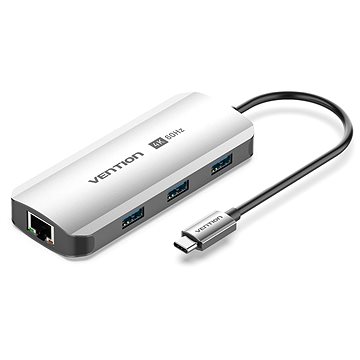 

Vention 6-in-1 USB-C to HDMI/USB 3.0 x3/RJ45/PD Docking Station 0.15M Gray Aluminum Alloy Type