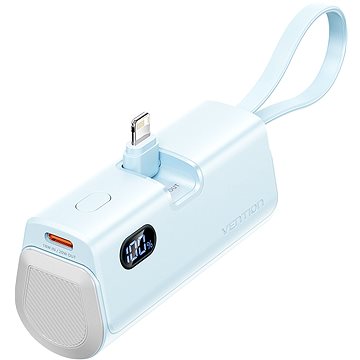 Vention LED Display 4800mAh Power Bank (USB-C + Lightning + USB-C) 22.5W Blue Foldable Lightning Typ