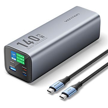 

Vention 27000mAh Power Bank (USB-C + USB-C + USB-A + USB-A) 140W Gray LED Display Type