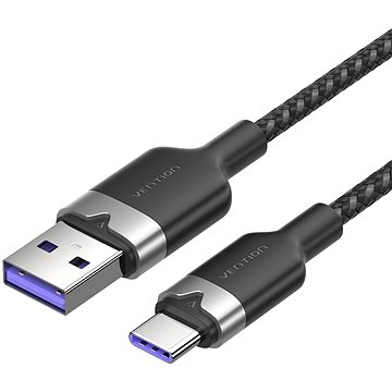 

Vention USB 2.0 A Male to C Male 6A Cable 2M Black Aluminum Alloy Type