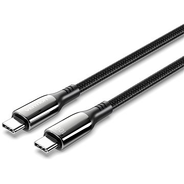 Vention Cotton Braided USB-C 2.0 5A Cable 2m Black Zinc Alloy Type - Datový kabel