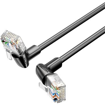 

Vention Cat6A UTP Rotate Right Angle Ethernet Patch Cable 1M Black Slim Type