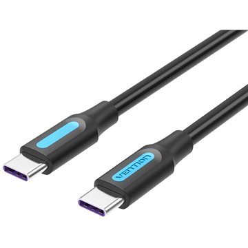 Vention Type-C (USB-C) 2.0 (M) to USB-C (M) 100W / 5A Cable 1.5M Black PVC Type