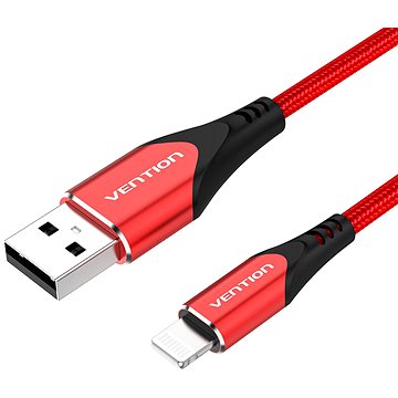 

Vention Lightning MFi to USB 2.0 Braided Cable (C89) 2m Red Aluminum Alloy Type