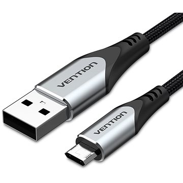 Vention Reversible USB 2.0 to Micro USB Cable 1M Gray Aluminum Alloy Type - Datový kabel