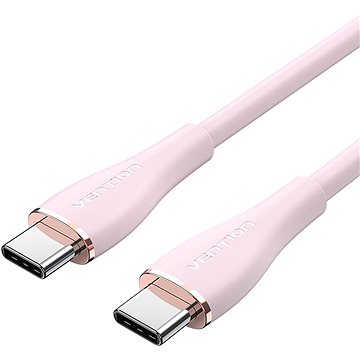 Vention USB-C 2.0 Silicone Durable 5A Cable 1m Light Pink Silicone Type - Datový kabel