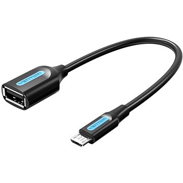Vention Micro USB (M) to USB (F) OTG Cable 0.15M Black PVC Type - Redukce
