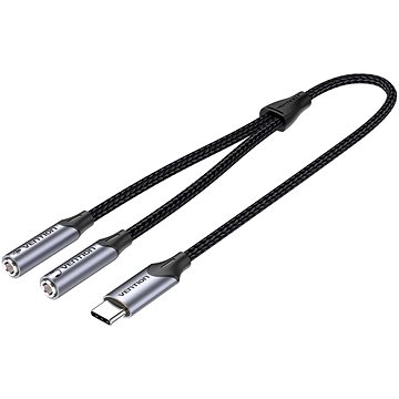

Vention USB-C Male to TRS Audio & Mic Jack 0.3m Gray Aluminum Alloy Type
