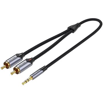 

Vention 3.5mm Jack Male to 2-Male RCA Cinch Cable 0.5M Gray Aluminum Alloy Type