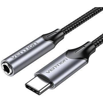 

Vention USB-C Male to 3.5MM Earphone Jack With DAC Adapter 1M Gray Aluminum Alloy Type