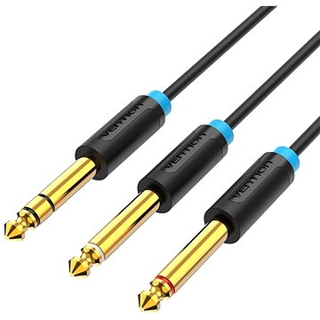 

Vention TRS 6.5mm Male to 2*6.5mm Male Audio Cable 1m Black