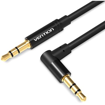 Vention 3.5mm to 3.5mm Jack 90° Audio Cable 1.5m Black Metal Type - Audio kabel