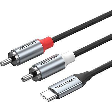 Vention USB-C Male to 2RCA Male with DAC Audio Cable 2M Gray