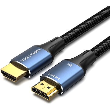 Vention Cotton Braided HDMI 2.1 Cable 8K 1m Blue Aluminum Alloy Type - Video kabel