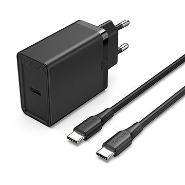 

Vention 1-port 25W USB-C Wall Charger with USB-C Cable Black