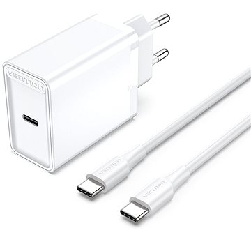

Vention 1-port 25W USB-C Wall Charger with USB-C Cable White