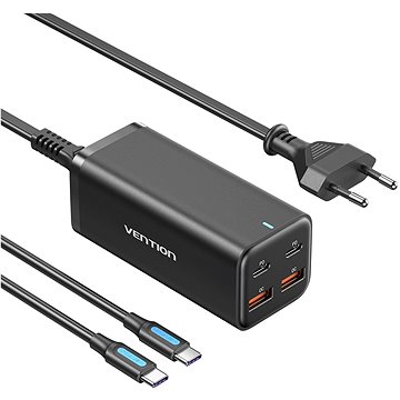 

Vention 4-Port USB (C + C + A + A) GaN Charger (100W/100W/18W/18W) EU-Plug Black