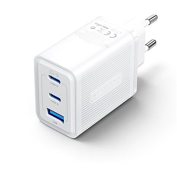 

Vention 3-Port USB (C + C + A) GaN Charger (65W/65W/30W) EU-Plug White