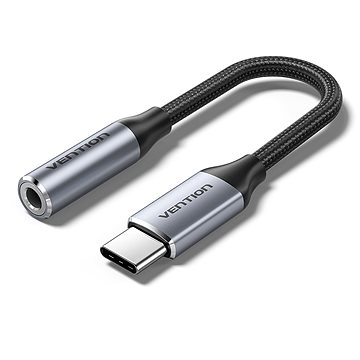 

Vention USB-C Male to 3.5MM Earphone Jack with DAC Adapter 0.1M Gray Aluminum Alloy Type
