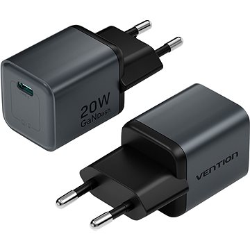 

Vention 1-Port USB-C GaN Charger (20W) EU-Plug Gray