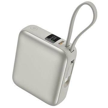 

Vention 10000mAh Mini Power Bank (USB-C + USB-C) with Built-in USB-C Cable 35W Beige