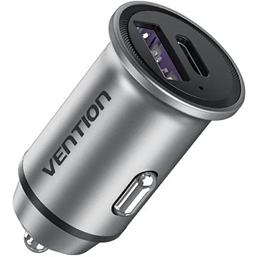 

Vention Two-Port USB A+C (30W/30W) Car Charger Gray Mini Style Aluminium Alloy Type