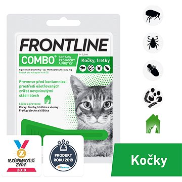Frontline combo spot - on pro kočky 1× 0,5ml - Antiparazitní pipeta
