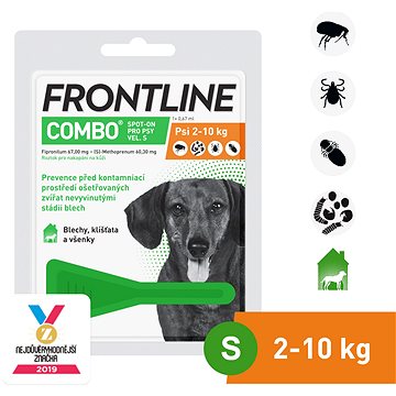 Frontline Combo spot-on pro psy S (2 - 10 kg) 1 × 0,67 ml - Antiparazitní pipeta