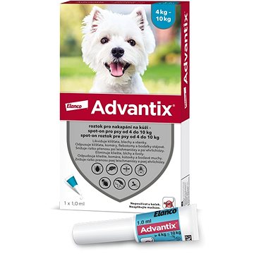 

Advantix roztok pro nakapání na kůži – spot-on pro psy 4 kg - 10 kg